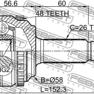 Łatwy zwrot PRZEGUB ZEW. TOYOTA COROLLA 32X56X26 ABS 48Z