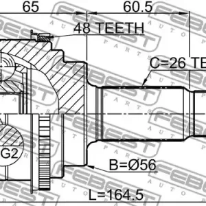 Ostatnie sztuki PRZEGUB ZEW. LEXUS RX 03- 23X56X26 ABS 48Z TYLNA OŚ