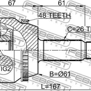 PRZEGUB ZEW. TOYOTA CAMRY/HIGHLANDER 24X61X26 ABS 48Z Tani