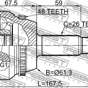 Szybka dostawa PRZEGUB ZEW. TOYOTA CAMRY 06- 26X61.3X26 ABS 48Z