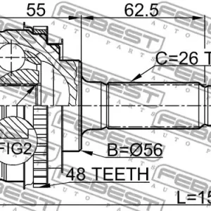 Bezpieczne zakupy PRZEGUB ZEW. TOYOTA COROLLA/CARINA 23X56X26